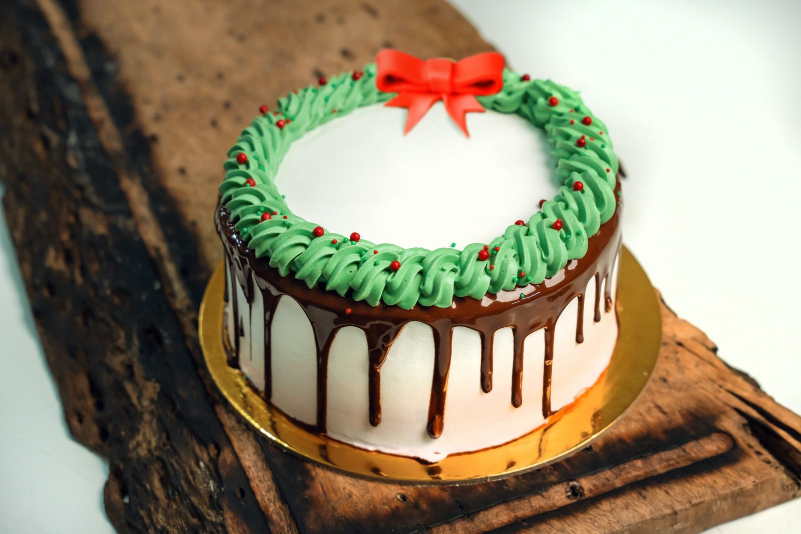 pastel corona navideña